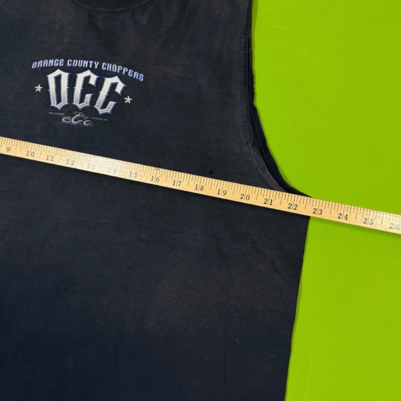 Orange County Choppers OCC Sleeveless Graphic T-Shirt Mens XL Faded Black Biker - Picture 4 of 6